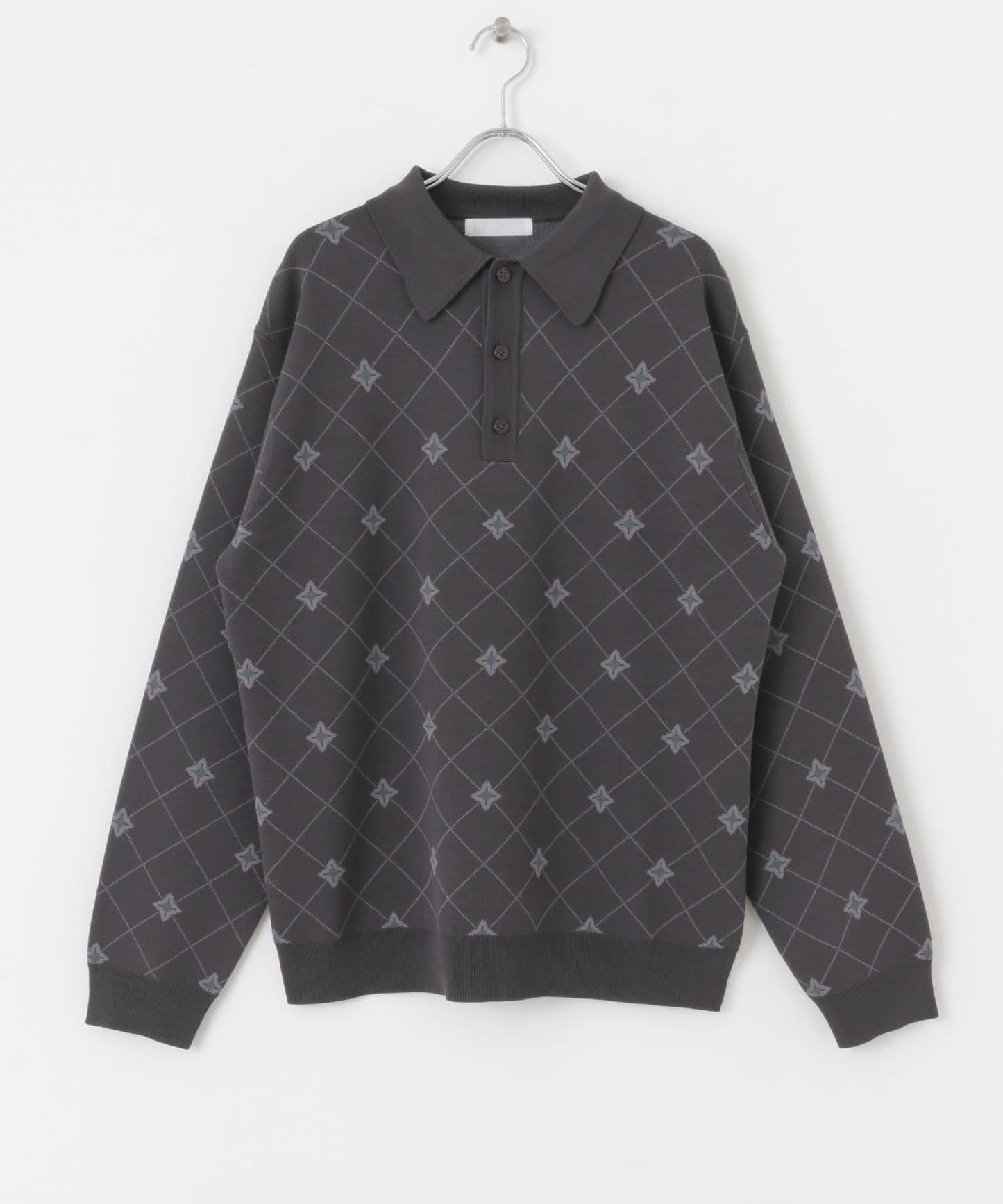 花卉提花針織POLO衫