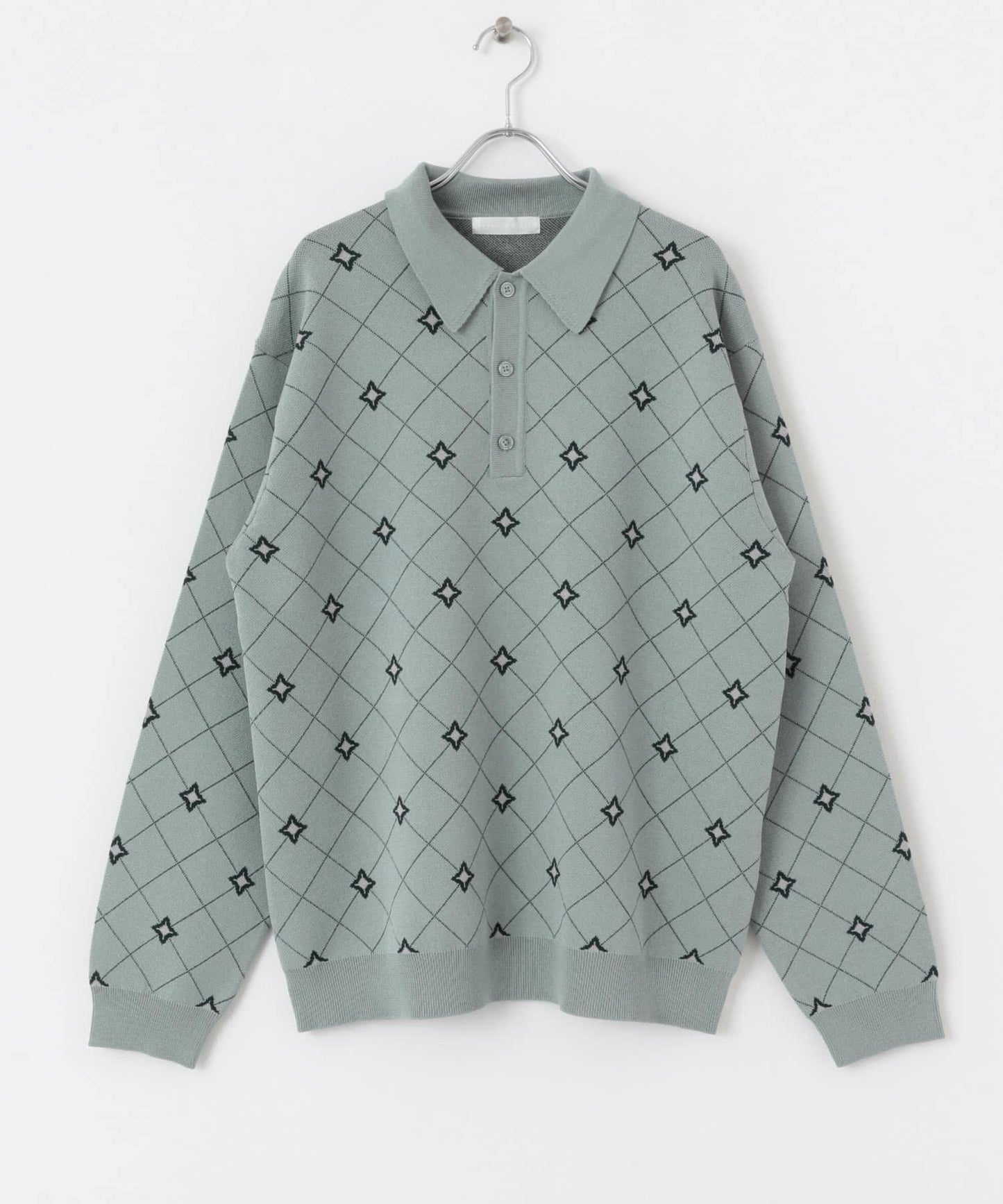 花卉提花針織POLO衫