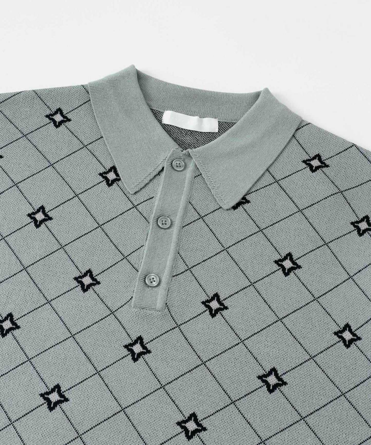 花卉提花針織POLO衫