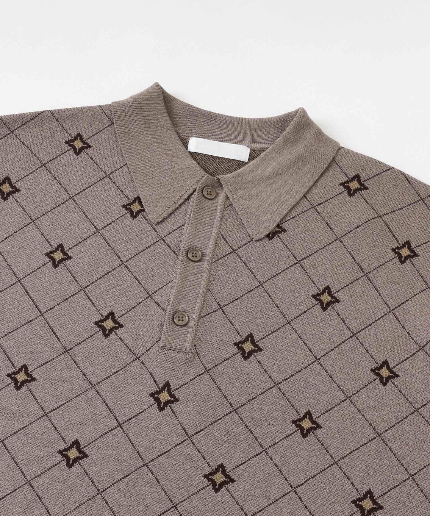 花卉提花針織POLO衫