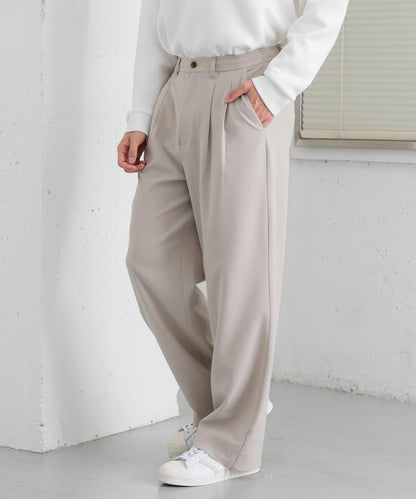 『イージーケア』雙褶寬鬆長褲