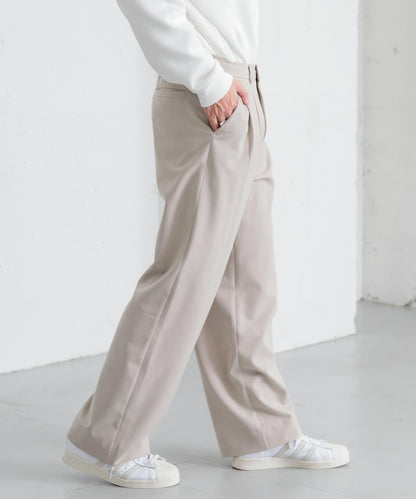 『イージーケア』雙褶寬鬆長褲