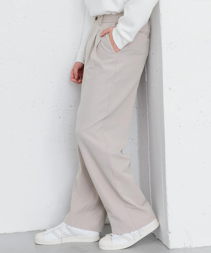 『イージーケア』雙褶寬鬆長褲