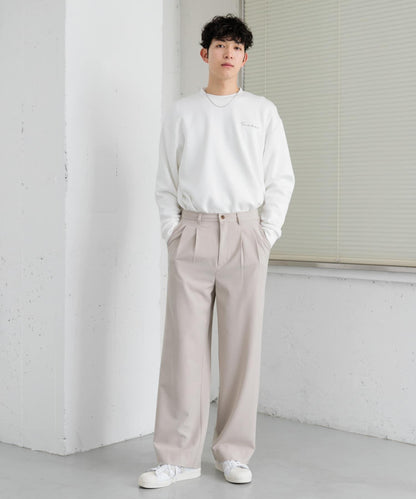 『イージーケア』雙褶寬鬆長褲