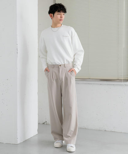 『イージーケア』雙褶寬鬆長褲