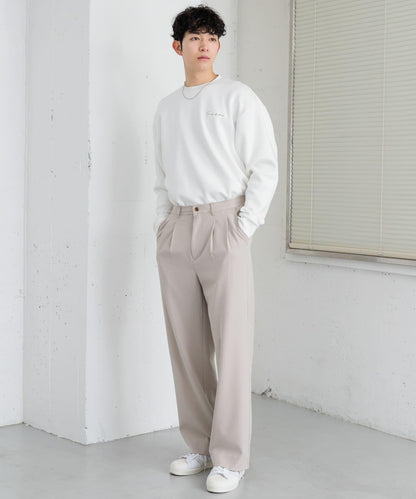 『イージーケア』雙褶寬鬆長褲