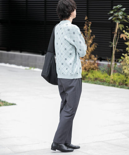 花卉提花針織POLO衫