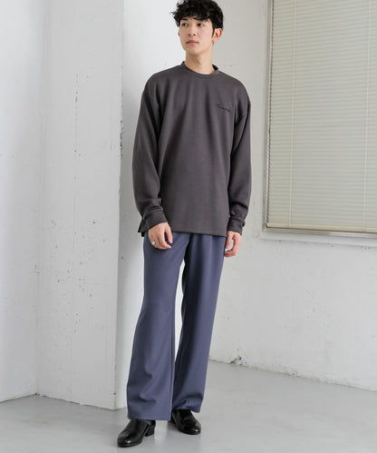 『イージーケア』雙褶寬鬆長褲