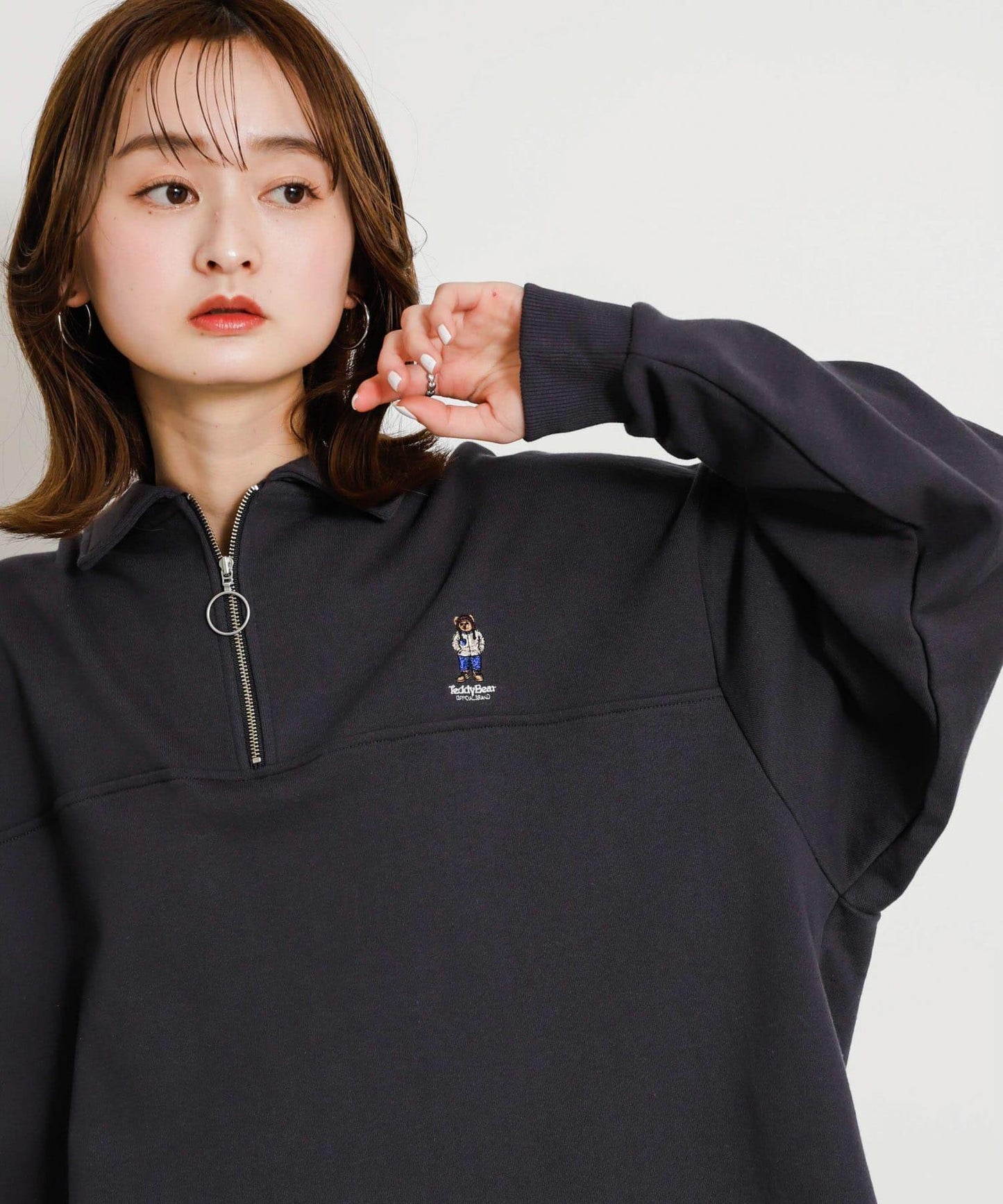 「中性款」TeddyBear×SOP 泰迪熊半拉鍊衛衣