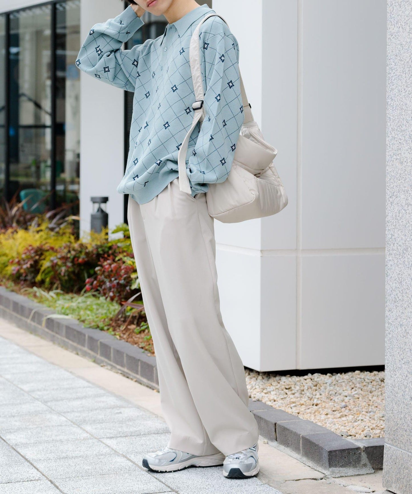 『イージーケア』雙褶寬鬆長褲