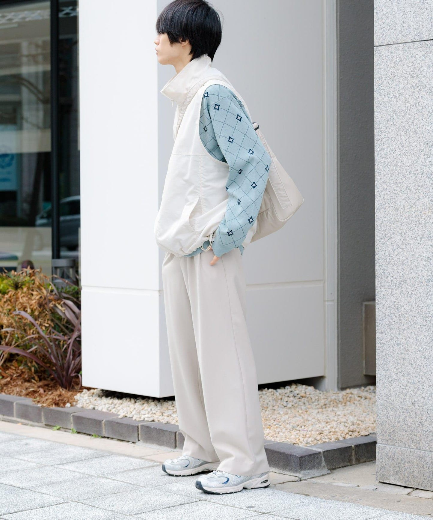 『イージーケア』雙褶寬鬆長褲