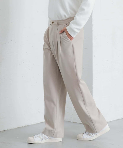 『イージーケア』雙褶寬鬆長褲