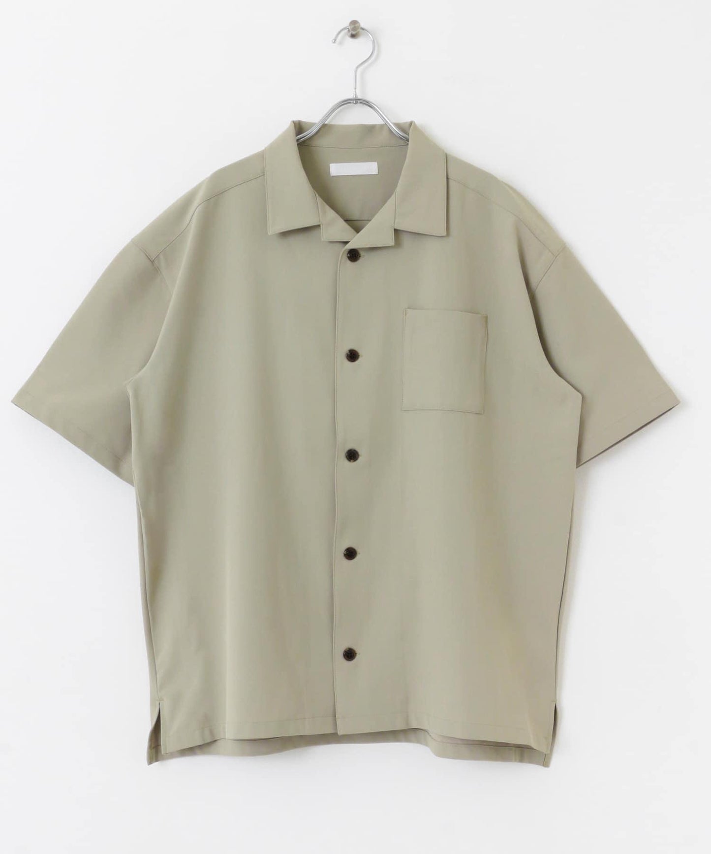 中性款開領寬鬆襯衫（五分袖）
