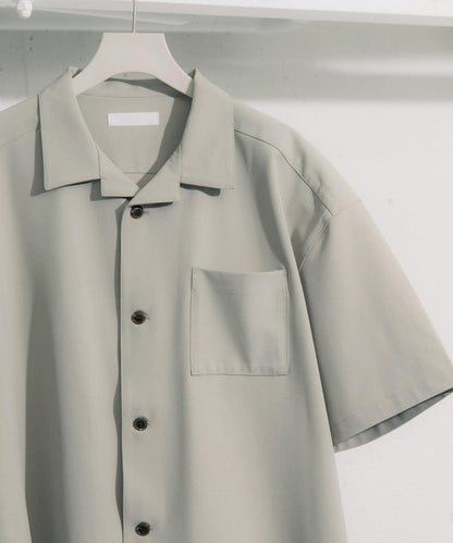 中性款開領寬鬆襯衫（五分袖）