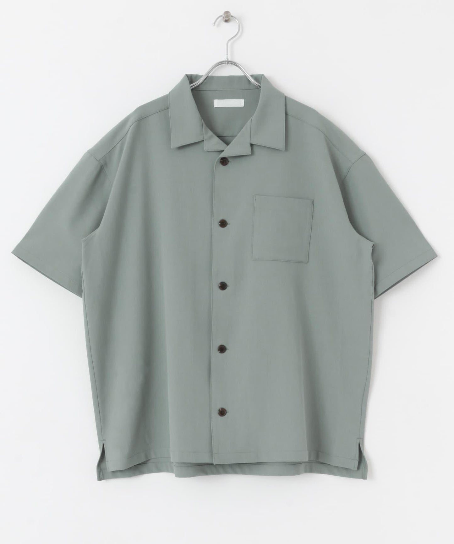 中性款開領寬鬆襯衫（五分袖）