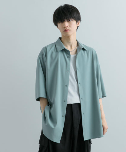 中性款超寬鬆五分袖襯衫