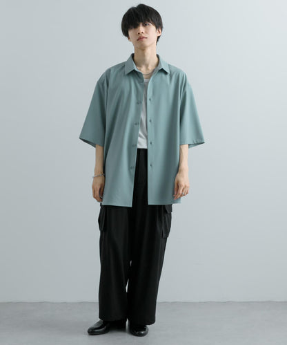 中性款超寬鬆五分袖襯衫