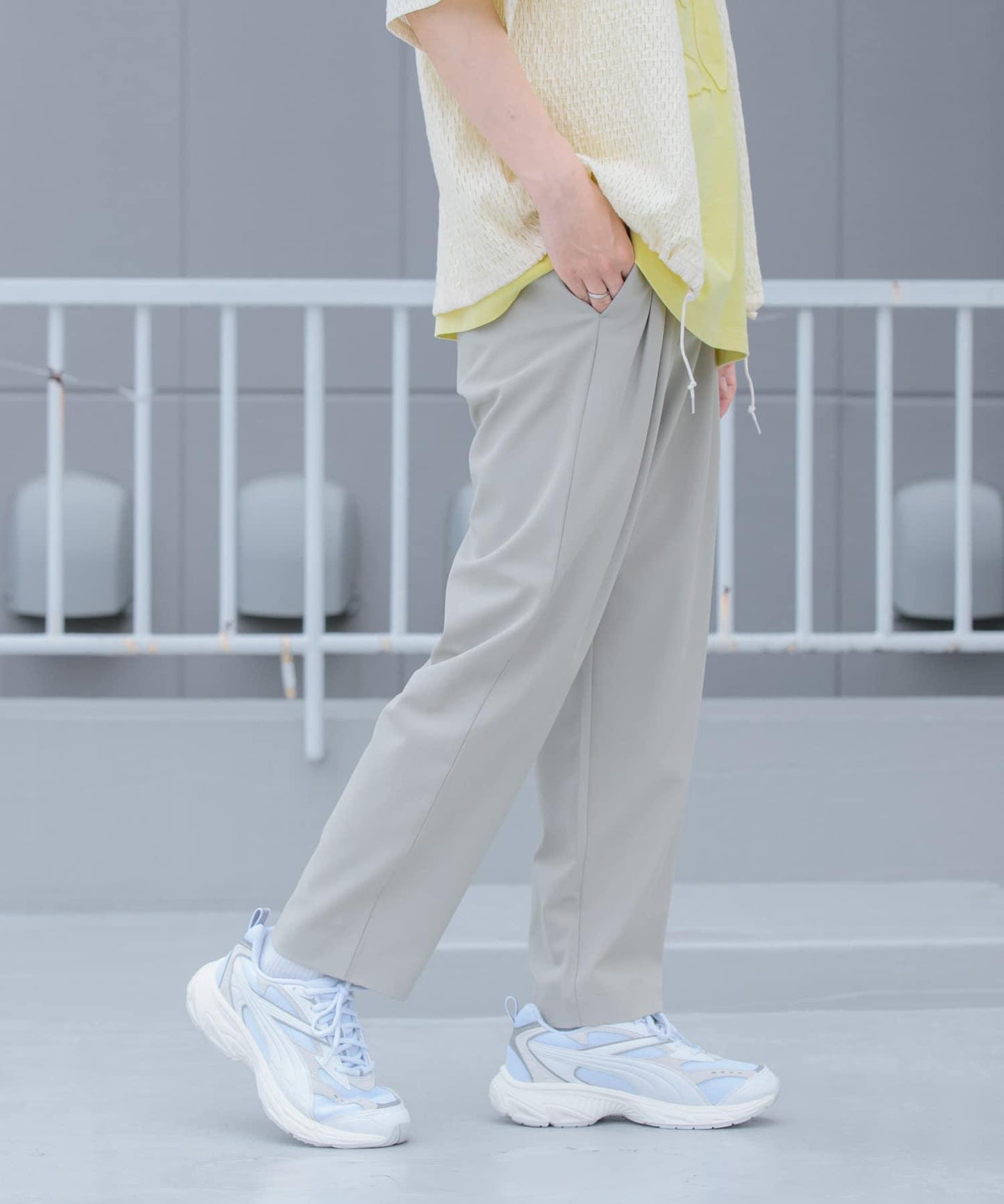 易打理/套裝搭配 雙褶錐形西裝褲