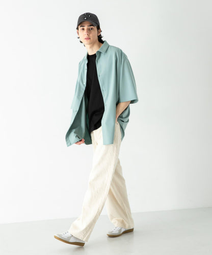 中性款超寬鬆五分袖襯衫