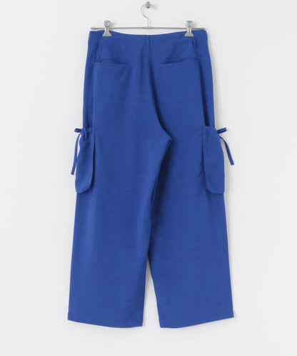 「套裝可搭配」亞麻感側袋寬鬆長褲