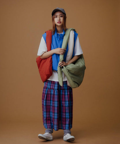 「易護理/套裝搭配」亞麻風立領雙拉鍊馬甲