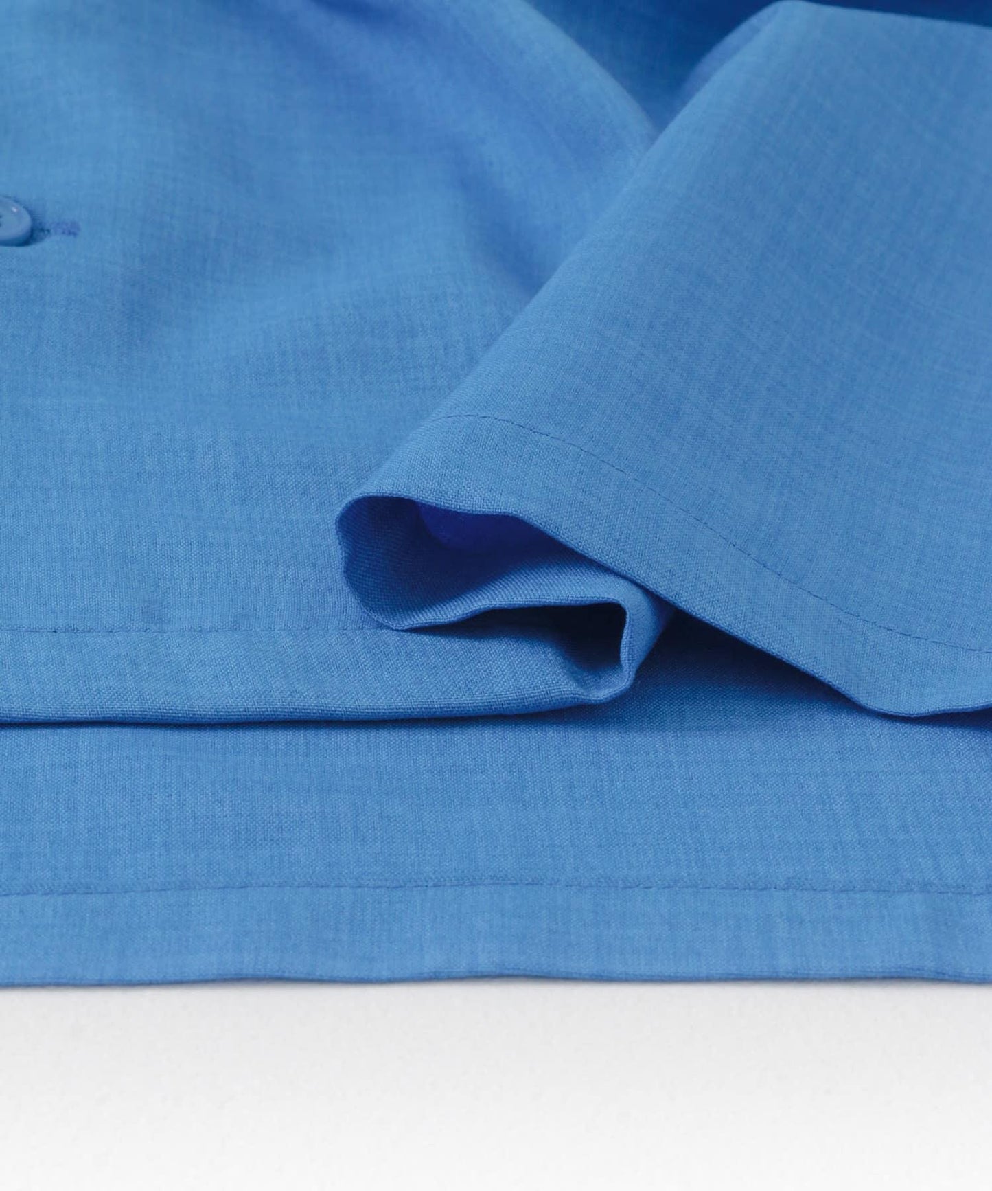 「易護理/套裝搭配/男女同款」亞麻感寬鬆五分袖襯衫