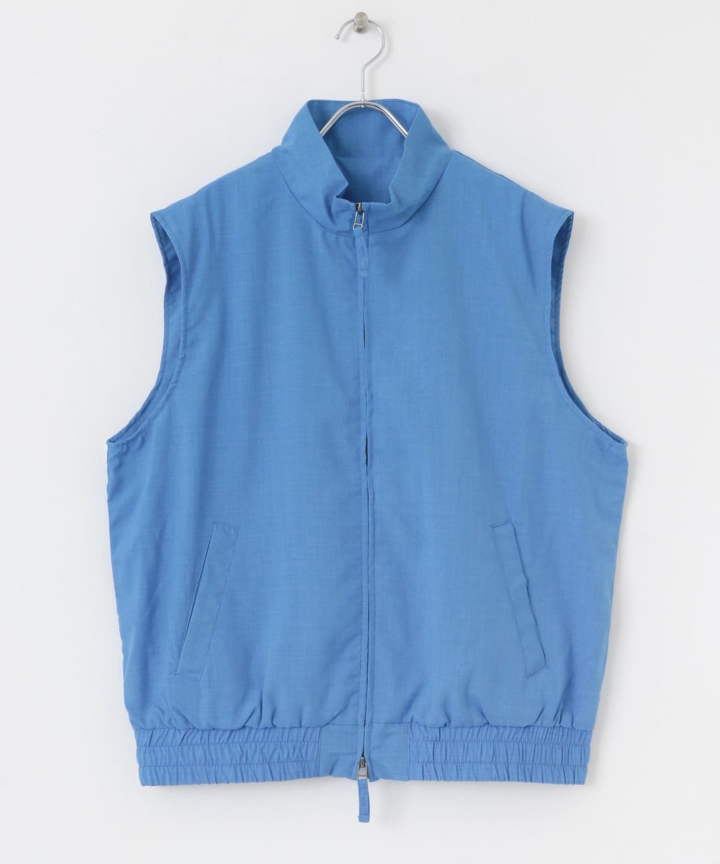 「易護理/套裝搭配」亞麻風立領雙拉鍊馬甲