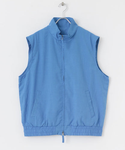 「易護理/套裝搭配」亞麻風立領雙拉鍊馬甲