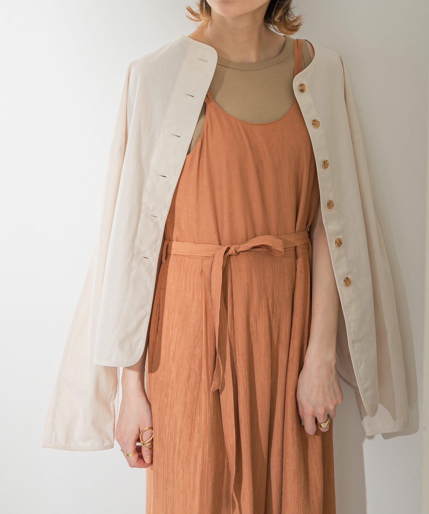 透視燈芯絨寬鬆吊帶連體褲