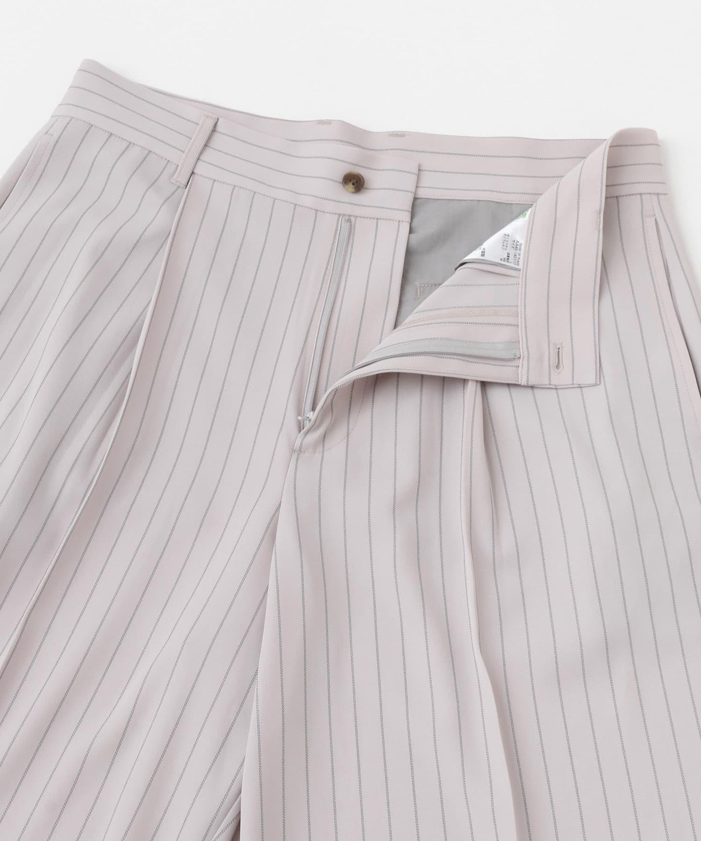 單褶細條紋寬鬆西裝褲