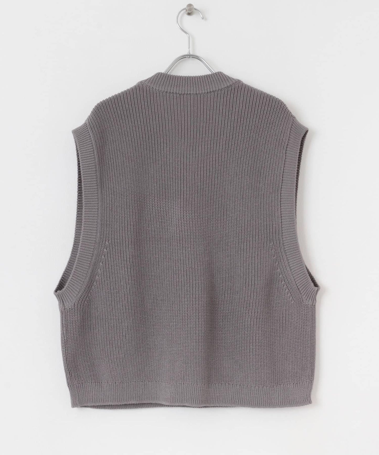 亞麻微短針織背心