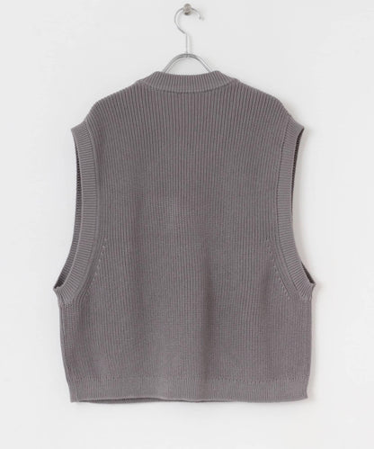 亞麻微短針織背心