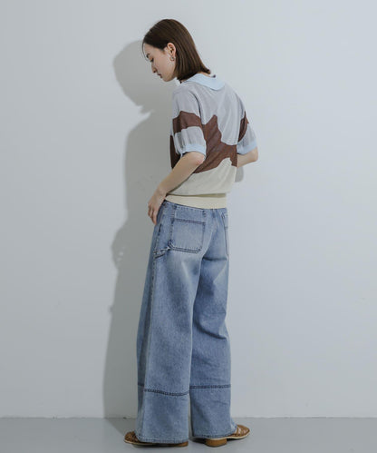 漸變提花透視針織衫