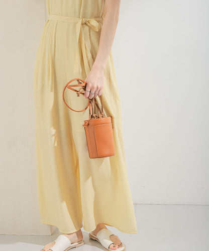 透視燈芯絨寬鬆吊帶連體褲