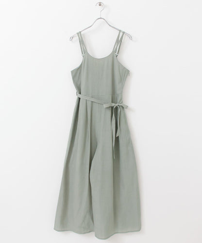 透視燈芯絨寬鬆吊帶連體褲