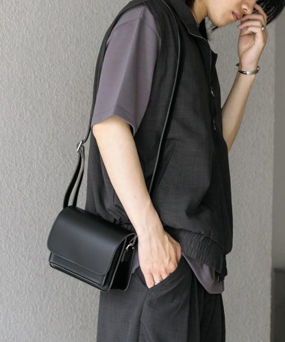 「易護理/套裝搭配」亞麻風立領雙拉鍊馬甲