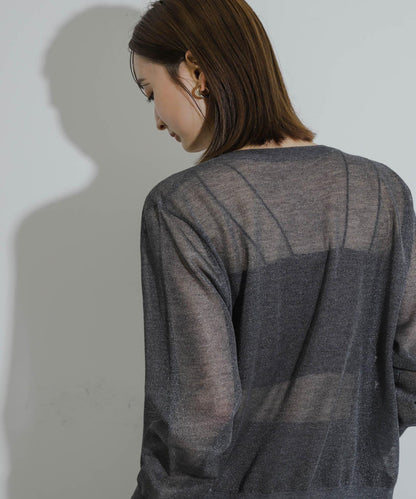 透視混色亮片開衫