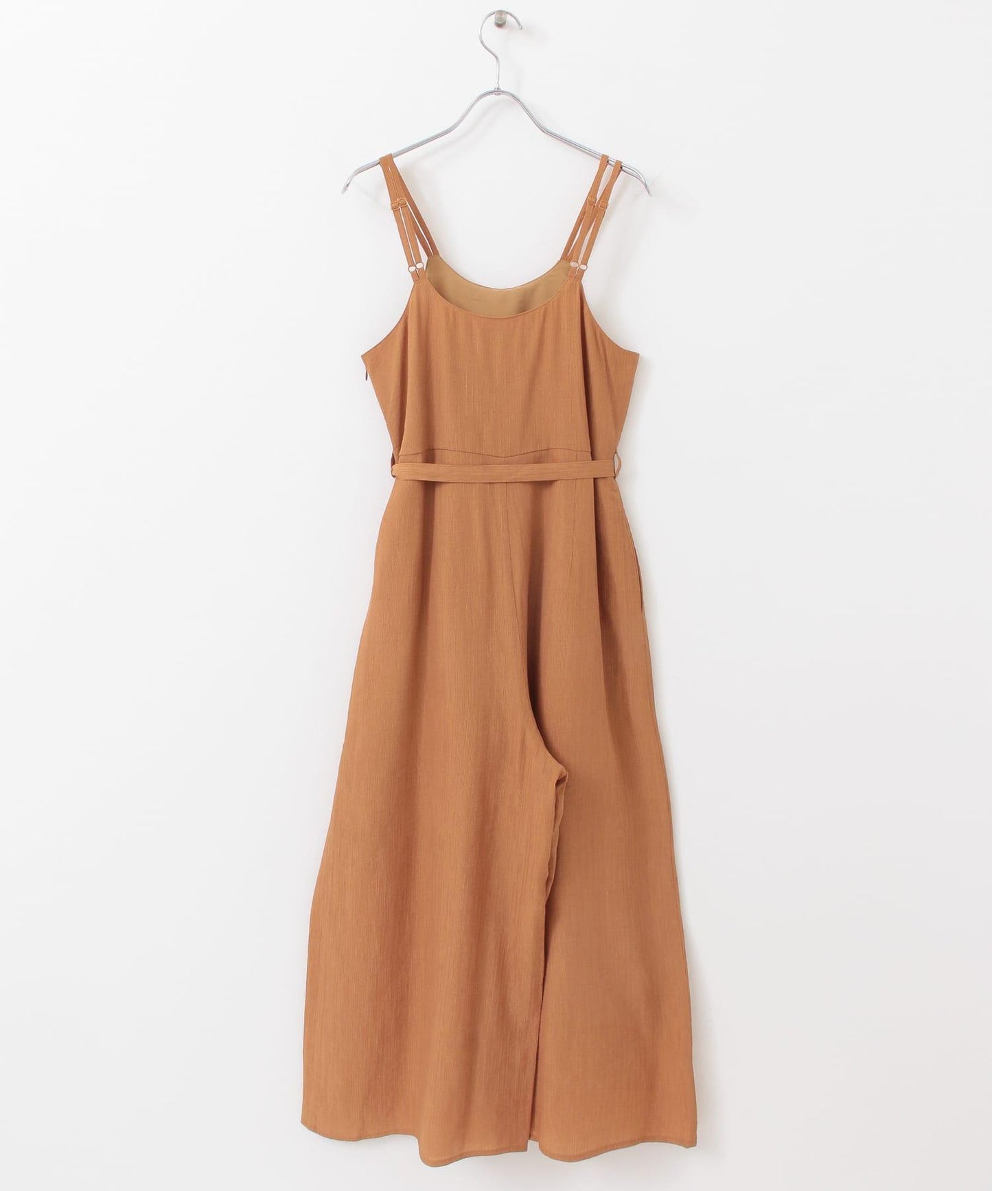 透視燈芯絨寬鬆吊帶連體褲