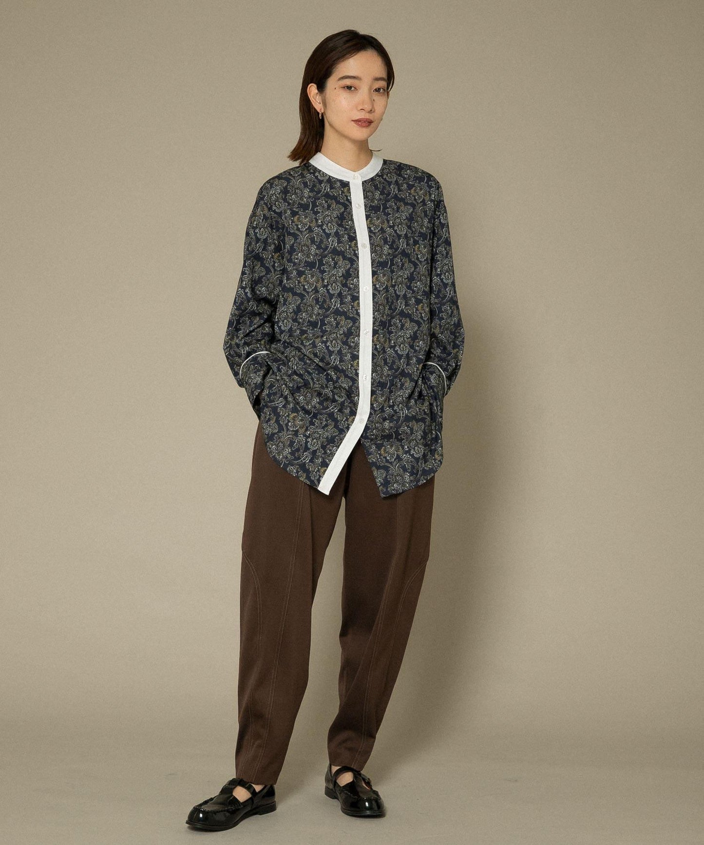 拼色拼接曲線長褲