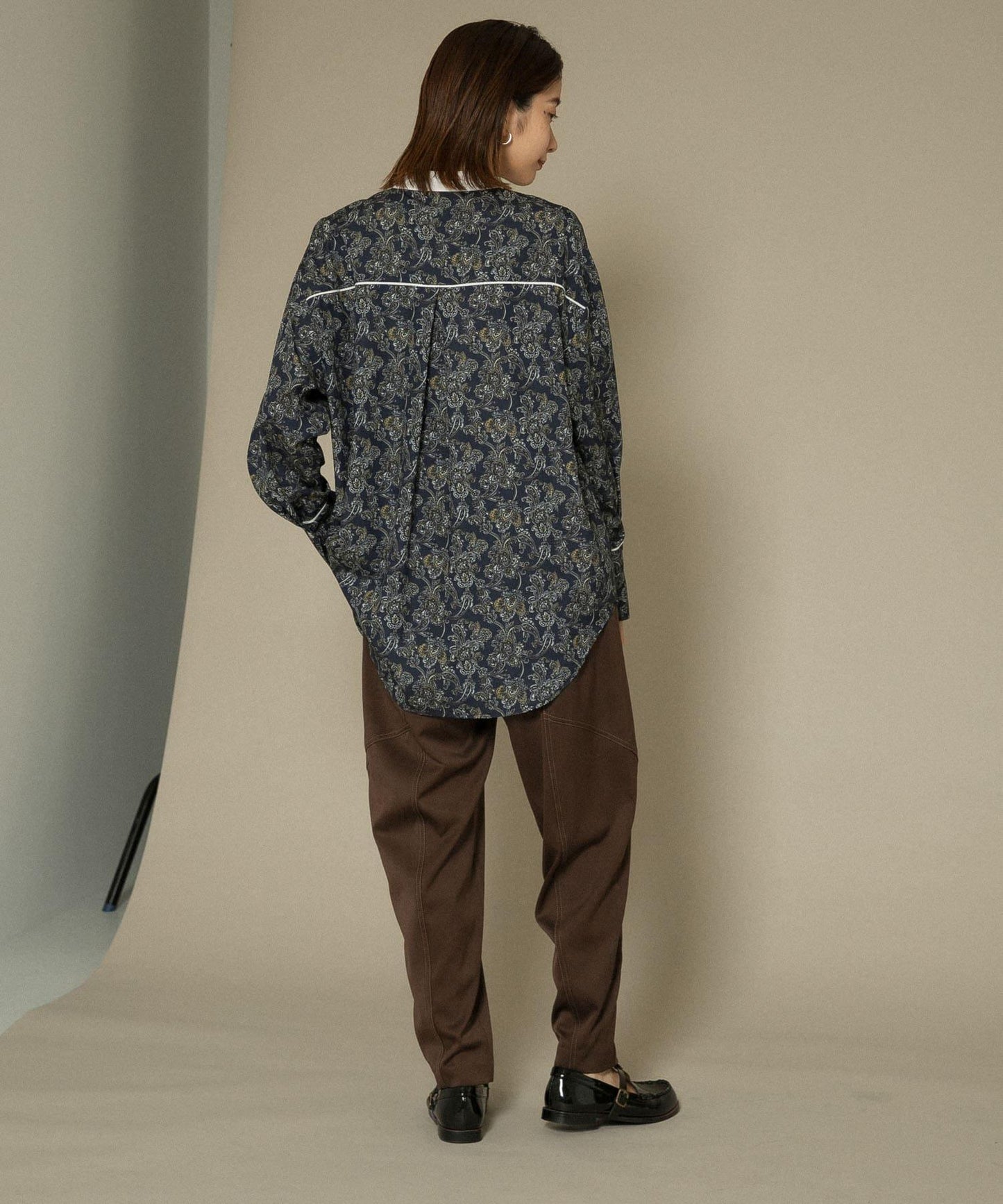 拼色拼接曲線長褲