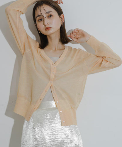 透視混色亮片開衫