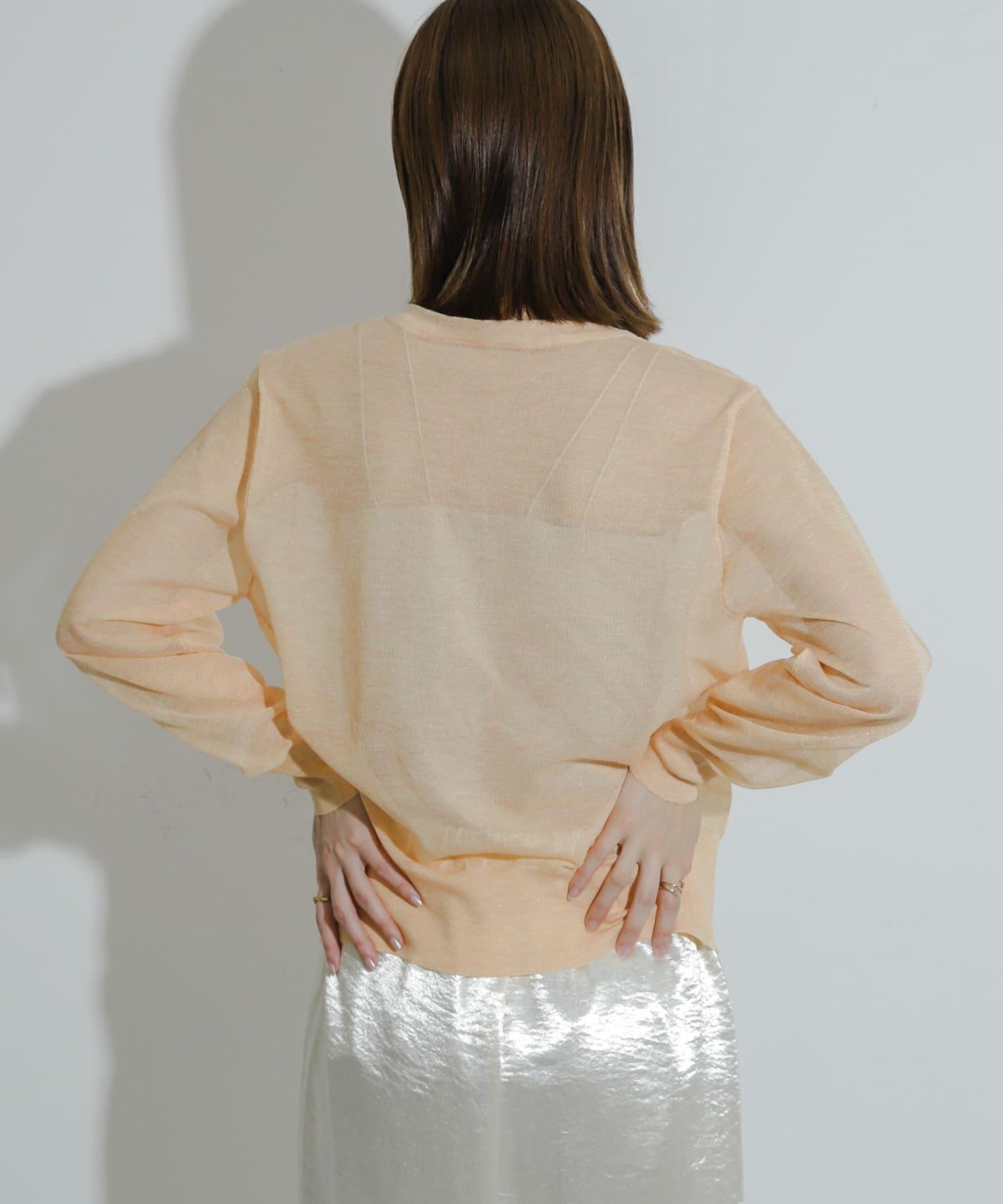 透視混色亮片開衫