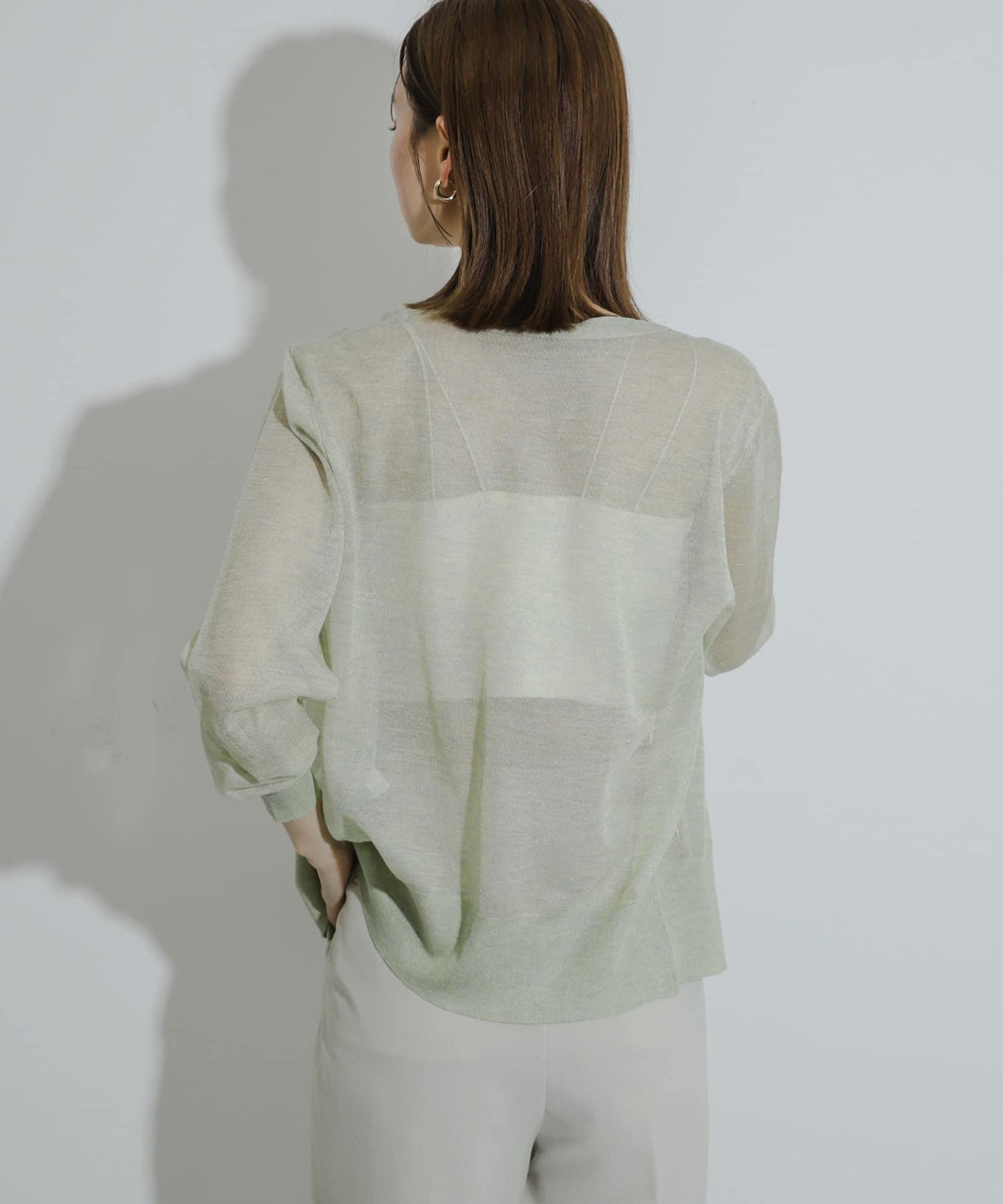 透視混色亮片開衫