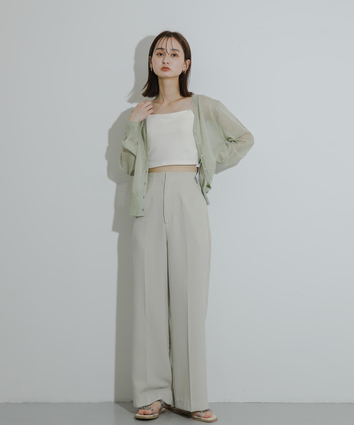 透視混色亮片開衫