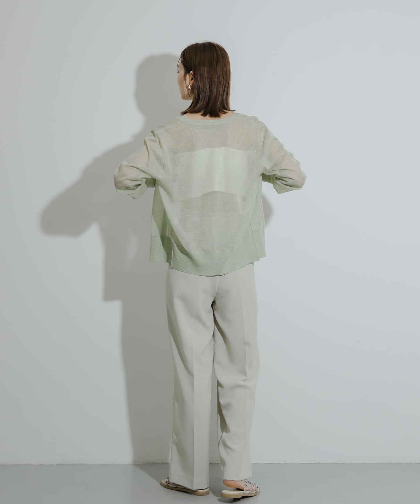 透視混色亮片開衫