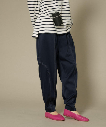 拼色拼接曲線長褲