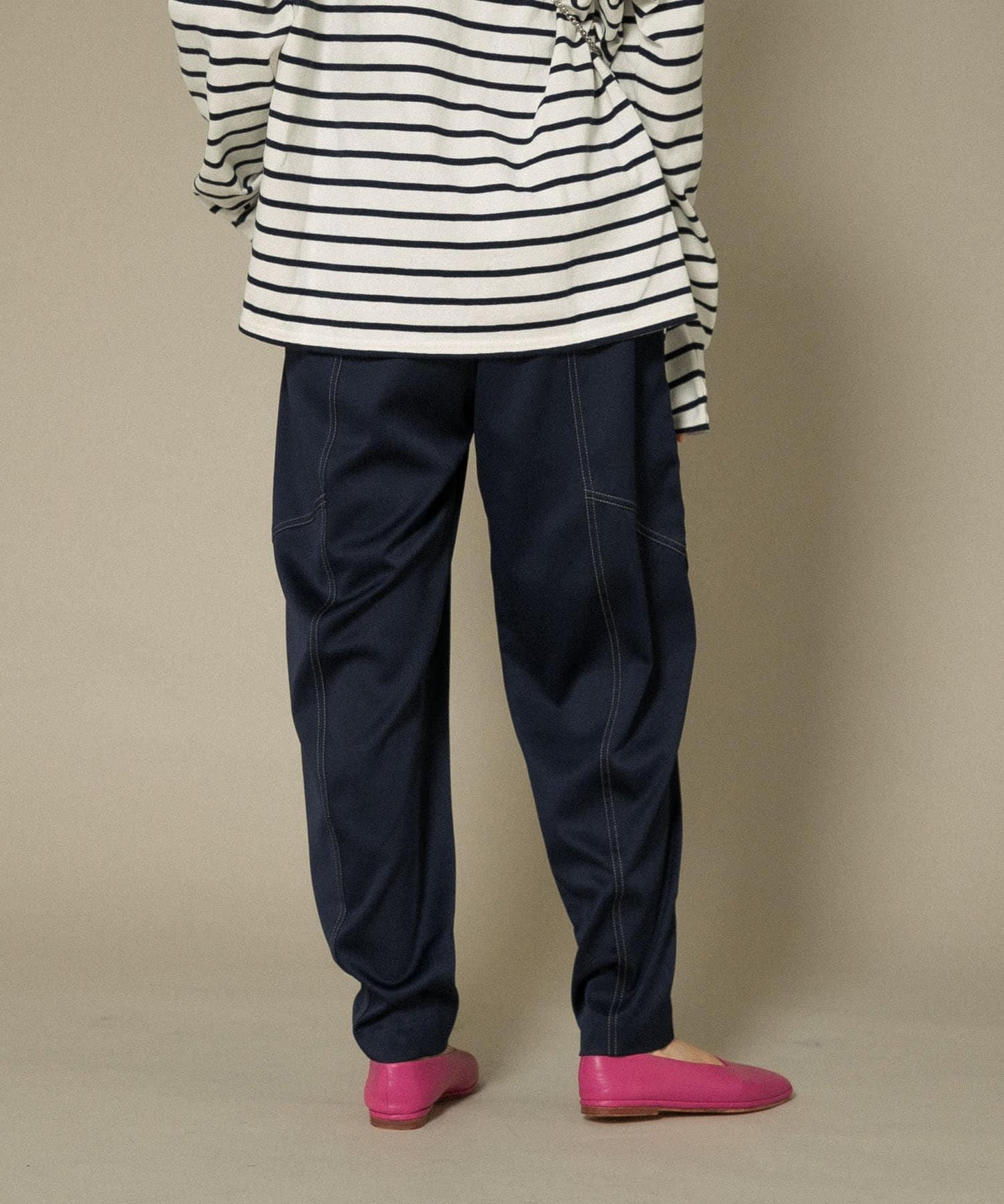 拼色拼接曲線長褲