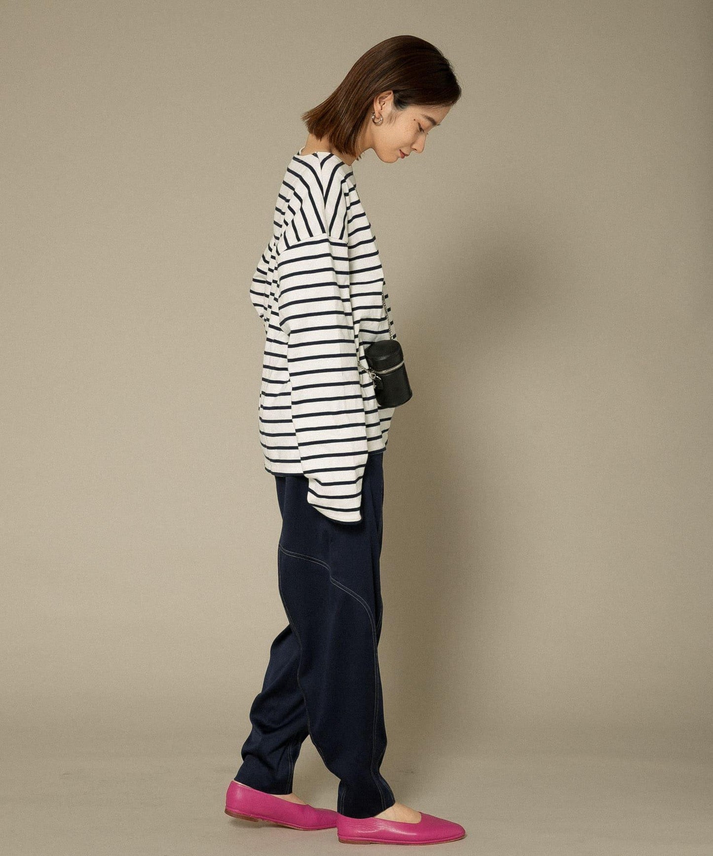 拼色拼接曲線長褲