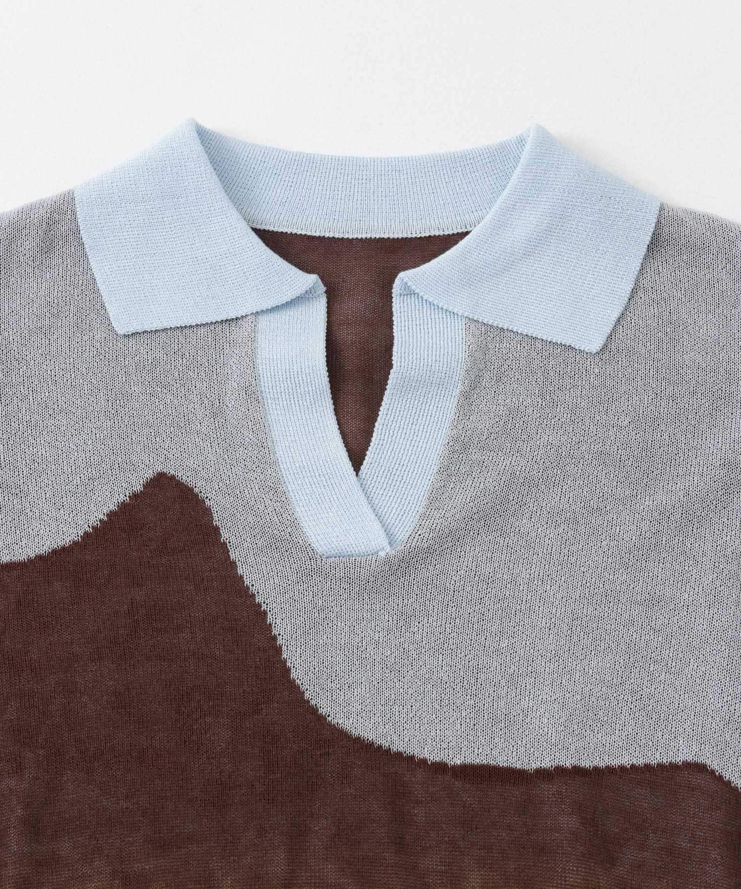 漸變提花透視針織衫