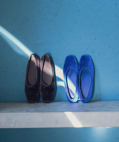 鉚釘天鵝絨高跟鞋